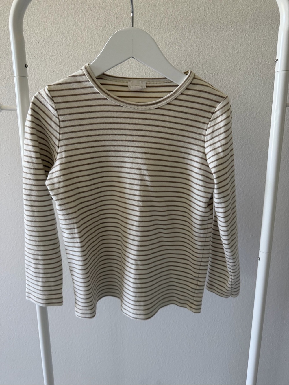 Jamie Kay Cream and Brown Striped Long Sleeve Tee